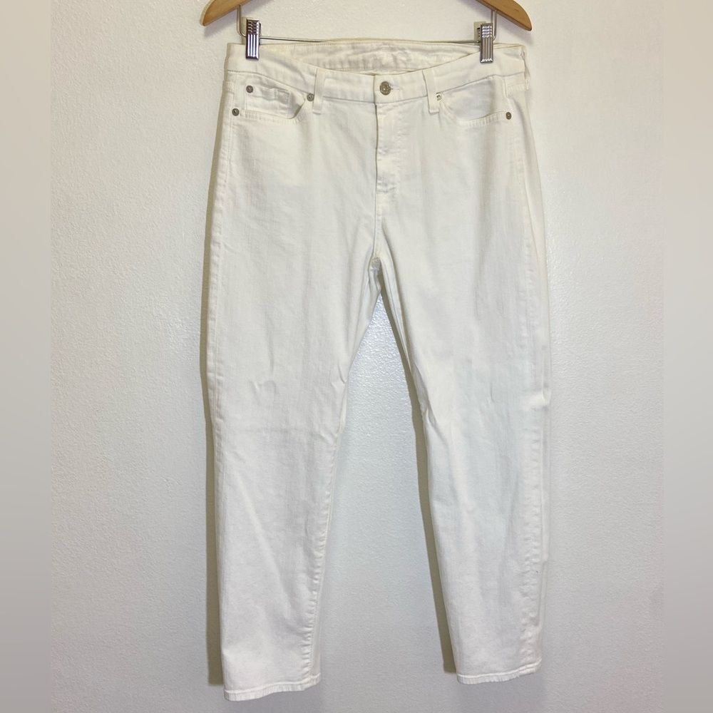 7 For All Mankind- White Kinmie Crop Jeans - size 31 (12)